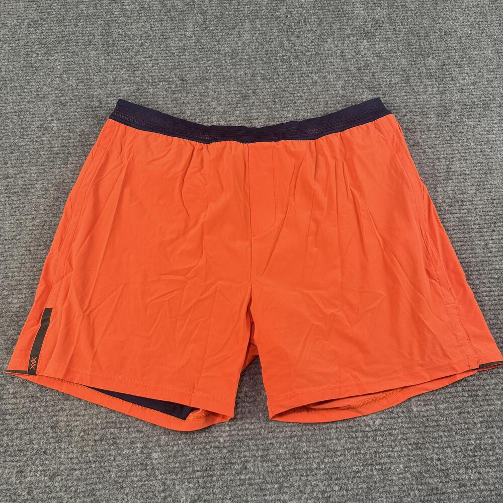Rhone Swift Shorts Mens 2XL Orange Navy Lined Athletic Running 6 Inch Inseam NEW